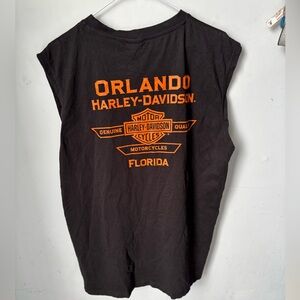 Harley Davidson Orlando Florida motorcycle sleeveless tshirt tank black XL biker